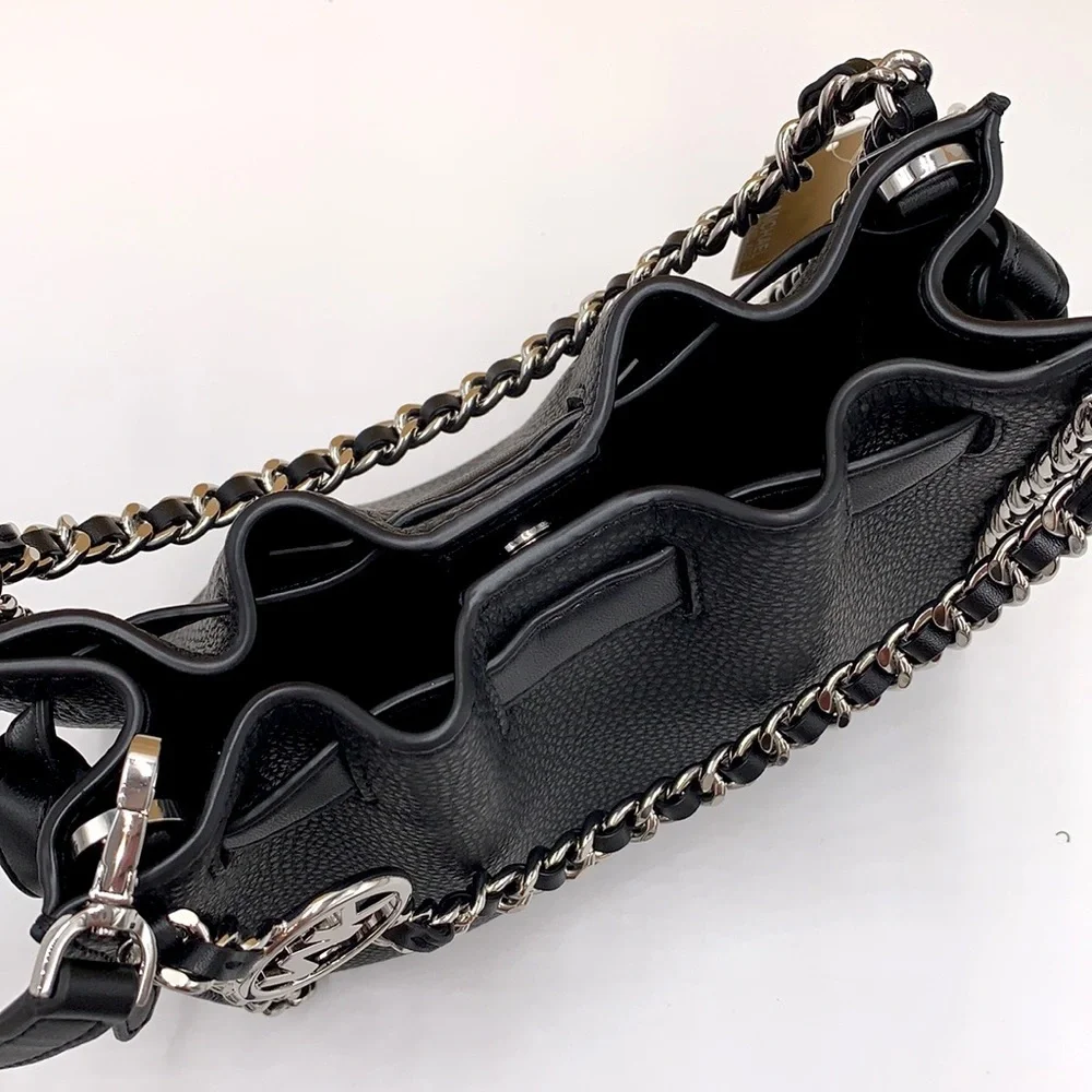 MICHAEL KORS MINA Small Belted Chain Crossbody bag BLACK COLOR